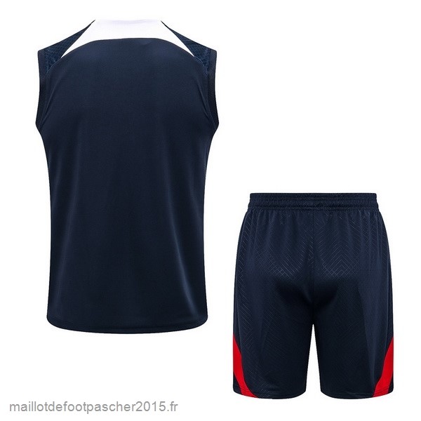 Maillot Foot Achat Entrainement Sans Manches Ensemble Complet Paris Saint Germain 2022 2023 Bleu