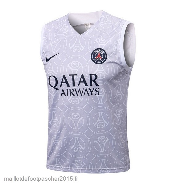 Maillot Foot Achat Entrainement Sans Manches Paris Saint Germain 2022 2023 II Blanc