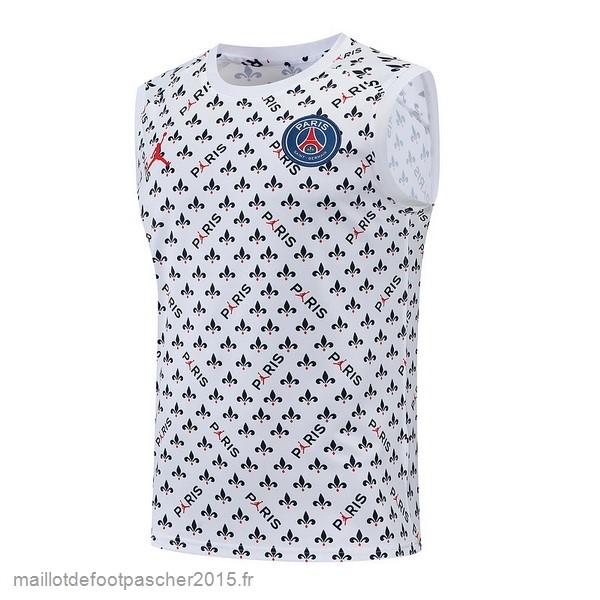 Maillot Foot Achat Entrainement Sans Manches Paris Saint Germain 2022 2023 I Blanc