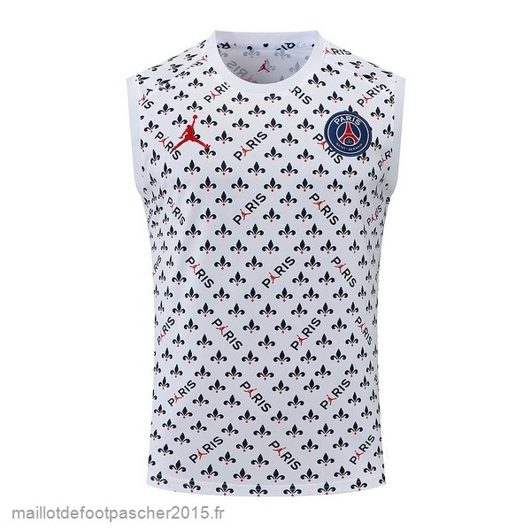 Maillot Foot Achat Entrainement Sans Manches Paris Saint Germain 2022 2023 I Blanc