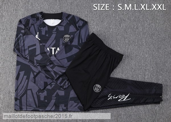 Maillot Foot Achat Survêtements Enfant Paris Saint Germain 2022 2023 Gris Noir
