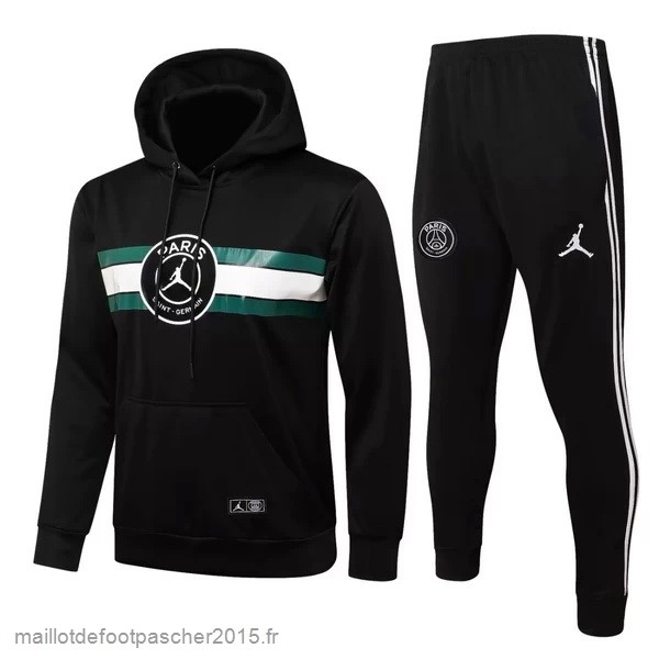 Maillot Foot Achat Sweat Shirt Capuche Enfant Paris Saint Germain 2021 2022 Noir Vert Blanc