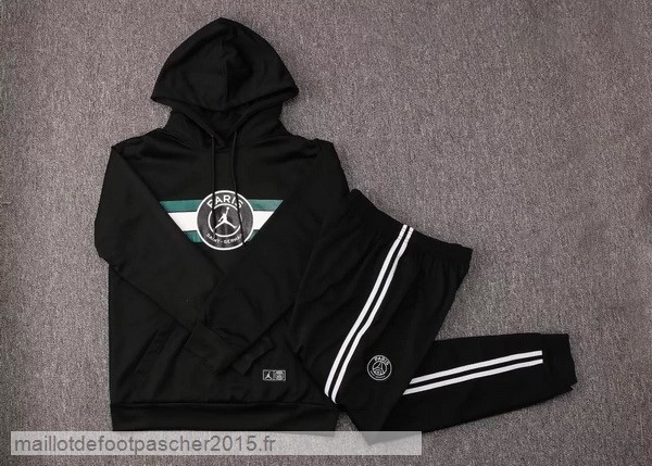 Maillot Foot Achat Sweat Shirt Capuche Enfant Paris Saint Germain 2021 2022 Noir Vert Blanc