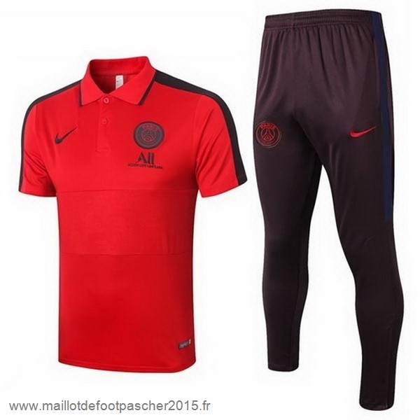 Maillot Foot Achat Ensemble Complet Polo Paris Saint Germain 2020 2021 Rouge Noir