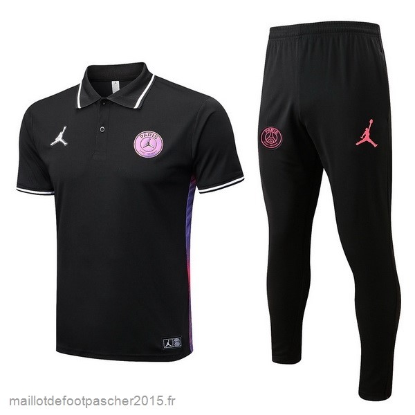Maillot Foot Achat Ensemble Complet Polo Paris Saint Germain 2022 2023 Noir Purpura