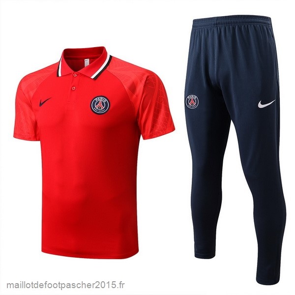 Maillot Foot Achat Ensemble Complet Polo Paris Saint Germain 2022 2023 Rouge Bleu Marine