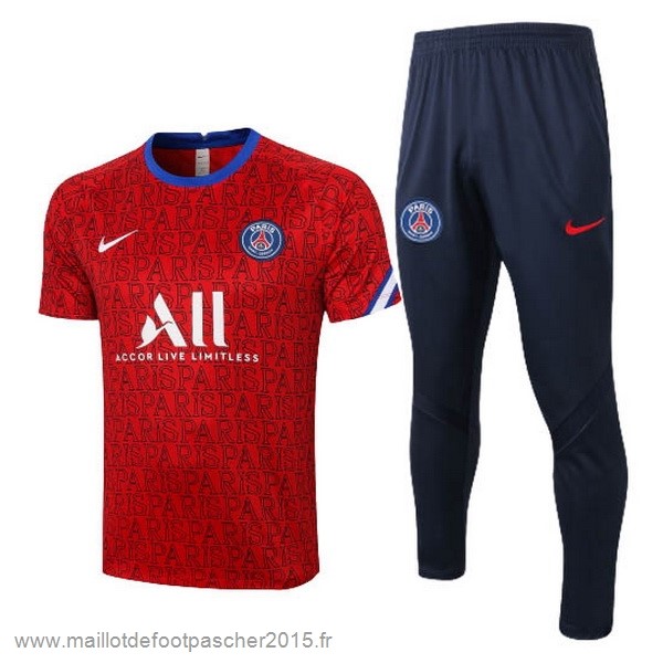 Maillot Foot Achat Entrainement Ensemble Complet Paris Saint Germain 2020 2021 Rouge Noir