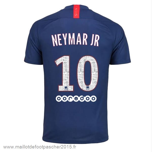 Maillot Foot Achat NO.10 Neymar JR Domicile Maillot Paris Saint Germain 2019 2020 Bleu