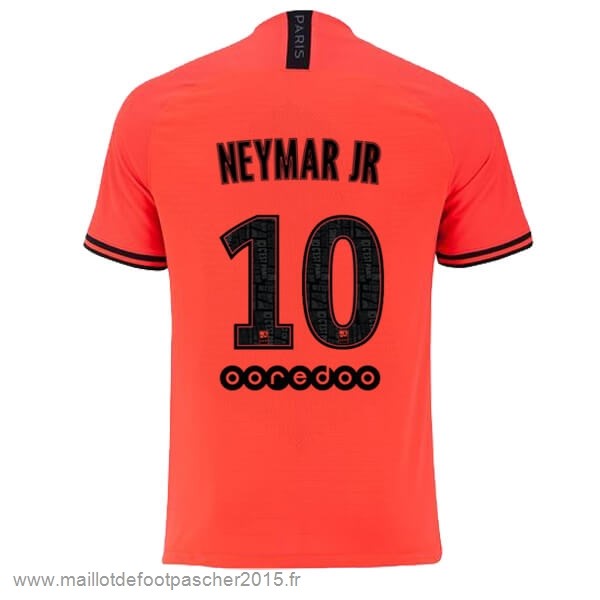 Maillot Foot Achat NO.10 Neymar JR Exterieur Maillot Paris Saint Germain 2019 2020 Orange