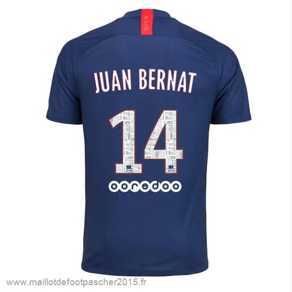 Maillot Foot Achat NO.14 Juan Bernat Domicile Maillot Paris Saint Germain 2019 2020 Bleu