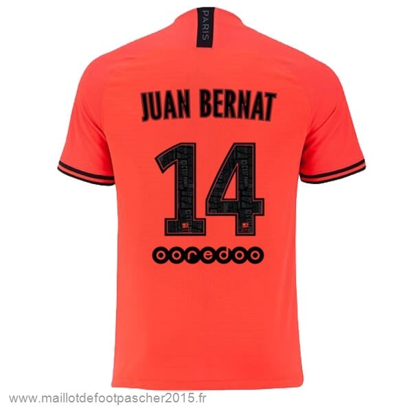 Maillot Foot Achat NO.14 Juan Bernat Exterieur Maillot Paris Saint Germain 2019 2020 Orange