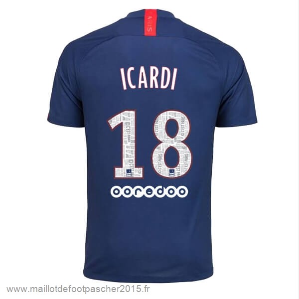 Maillot Foot Achat NO.18 Icardi Domicile Maillot Paris Saint Germain 2019 2020 Bleu