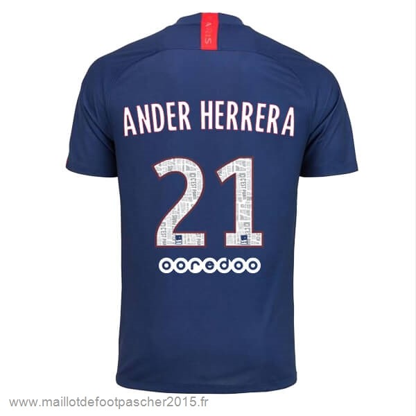 Maillot Foot Achat NO.21 Ander Herrera Domicile Maillot Paris Saint Germain 2019 2020 Bleu