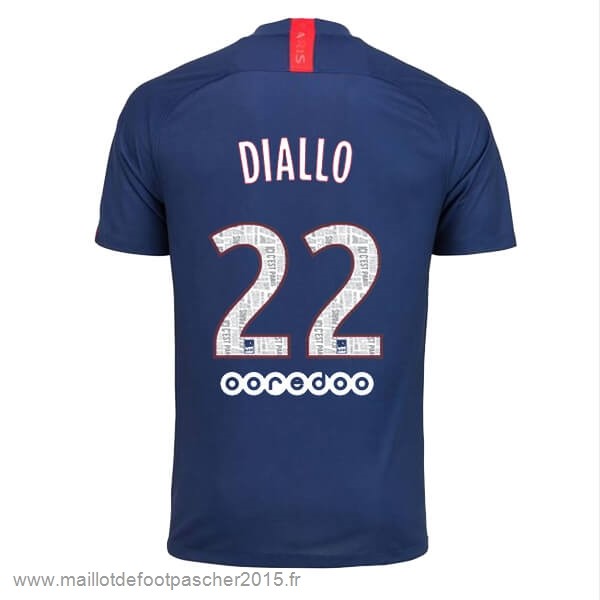 Maillot Foot Achat NO.22 Diallo Domicile Maillot Paris Saint Germain 2019 2020 Bleu