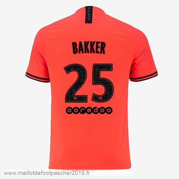 Maillot Foot Achat NO.25 Bakker Exterieur Maillot Paris Saint Germain 2019 2020 Orange