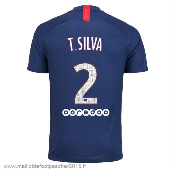 Maillot Foot Achat NO.2 T.Silva Domicile Maillot Paris Saint Germain 2019 2020 Bleu