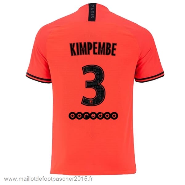 Maillot Foot Achat NO.3 Kimpembe Exterieur Maillot Paris Saint Germain 2019 2020 Orange