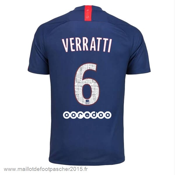 Maillot Foot Achat NO.6 Verratti Domicile Maillot Paris Saint Germain 2019 2020 Bleu
