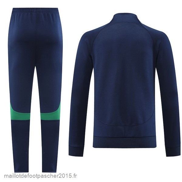 Maillot Foot Achat Ensemble Complet Ensemble longue fermeture éclair vêtements De Sport Portugal 2022 Bleu Rouge