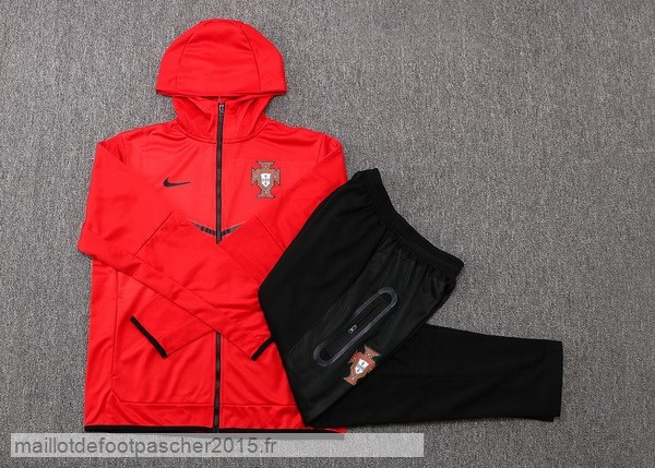 Maillot Foot Achat Sweat Shirt Capuche Portugal 2022 Rouge Noir