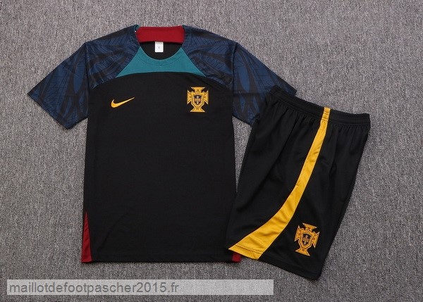 Maillot Foot Achat Entrainement Ensemble Complet Portugal 2022 Noir I Vert