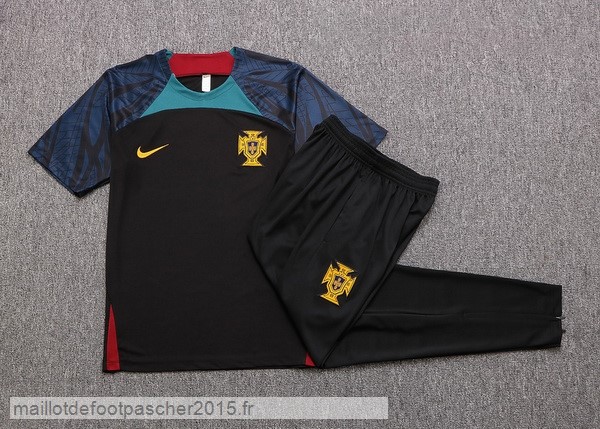 Maillot Foot Achat Entrainement Ensemble Complet Portugal 2022 Noir Vert
