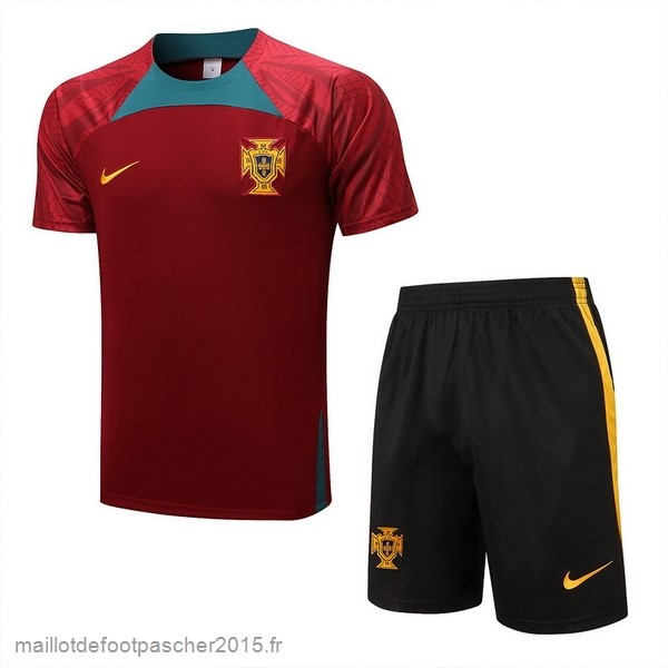 Maillot Foot Achat Entrainement Ensemble Complet Portugal 2022 Rouge I Vert Noir