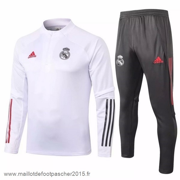 Maillot Foot Achat Survêtements Real Madrid 2020 2021 Blanc Gris