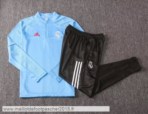Maillot Foot Achat Survêtements Real Madrid 2020 2021 Bleu Clair Gris