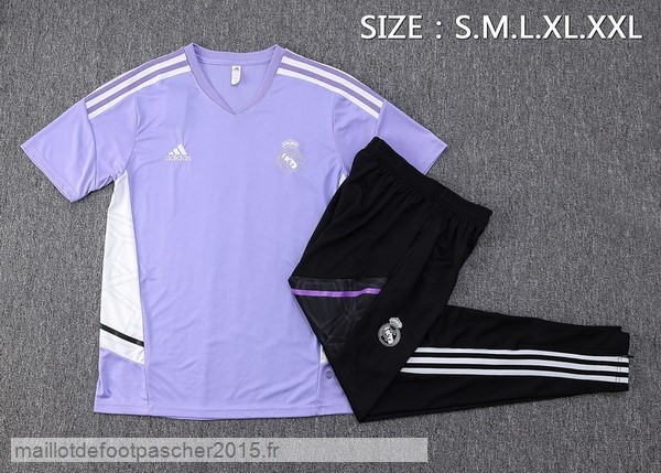 Maillot Foot Achat Entrainement Ensemble Complet Real Madrid 2022 2023 Purpura Noir