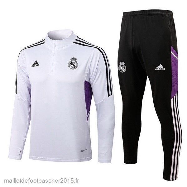 Maillot Foot Achat Survêtements Enfant Real Madrid 2022 2023 Blanc III Noir