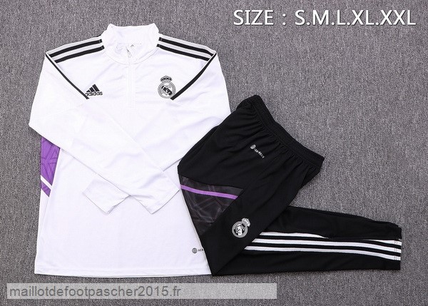 Maillot Foot Achat Survêtements Enfant Real Madrid 2022 2023 Blanc III Noir