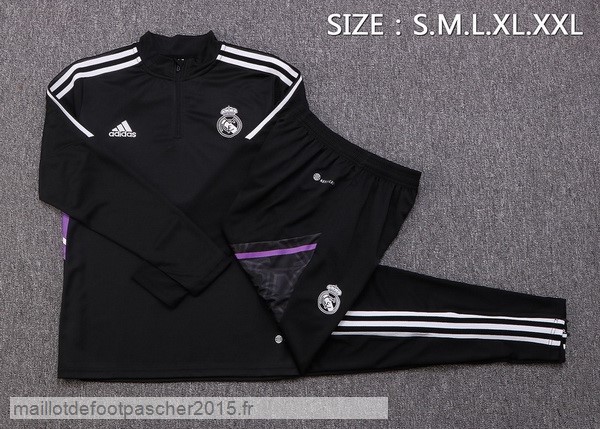 Maillot Foot Achat Survêtements Enfant Real Madrid 2022 2023 Noir Purpura