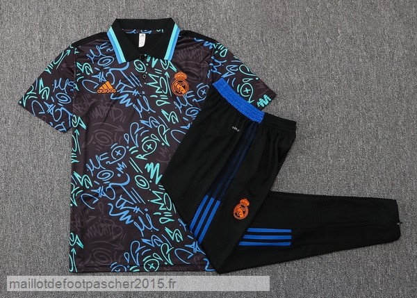 Maillot Foot Achat Ensemble Complet Polo Real Madrid 2022 2023 Noir Vert
