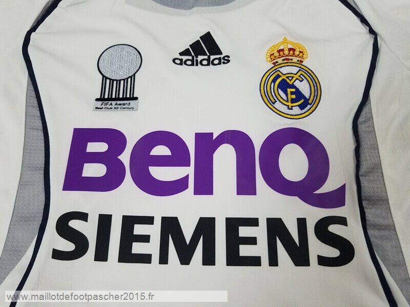Maillot Foot Achat Domicile Maillot Real Madrid Rétro 2006 2007 Blanc