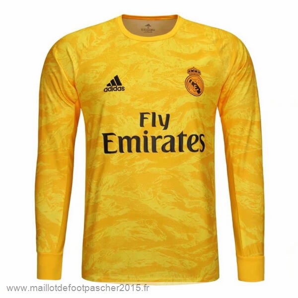 Maillot Foot Achat Domicile Manches Longues Gardien Real Madrid 2019 2020 Jaune