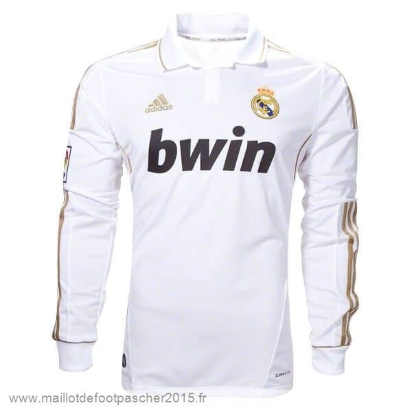 Maillot Foot Achat Domicile Manches Longues Real Madrid Rétro 2011 2012 Blanc