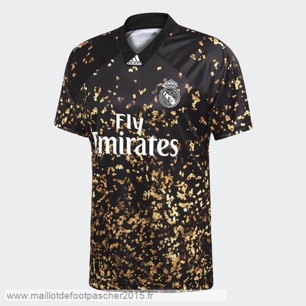 Maillot Foot Achat EA Sport Maillot Real Madrid 2019 2020 Jaune Noir