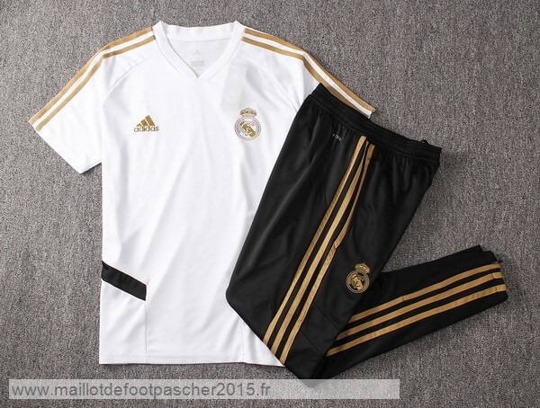 Maillot Foot Achat Entrainement Conjunto Completo Real Madrid 2019 2020 Blanc Noir
