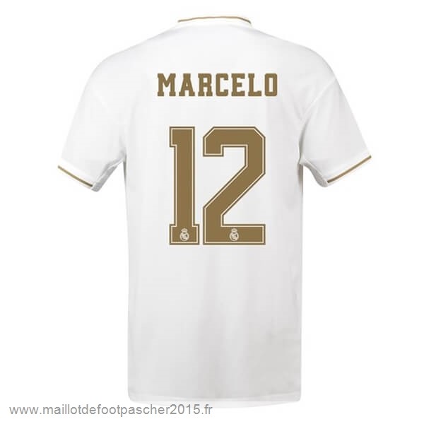 Maillot Foot Achat NO.12 Marcelo Domicile Maillot Real Madrid 2019 2020 Blanc