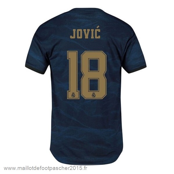 Maillot Foot Achat NO.18 Jovic Exterieur Maillot Real Madrid 2019 2020 Bleu