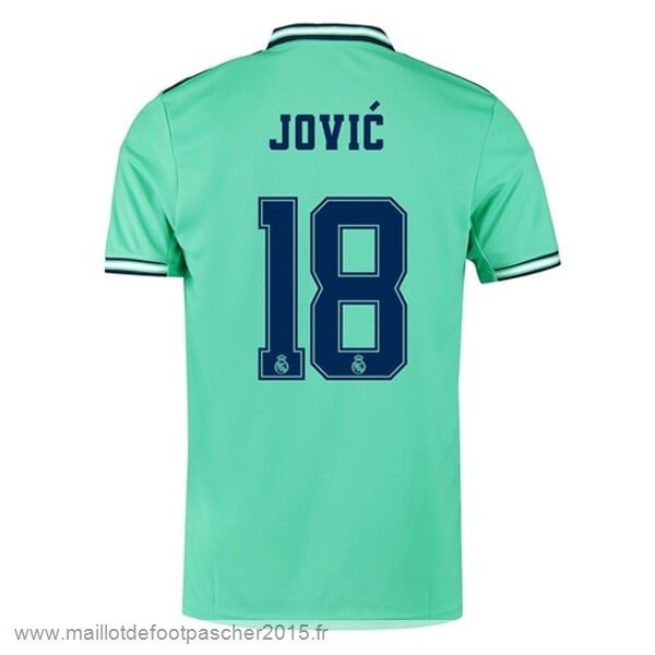 Maillot Foot Achat NO.18 Jovic Third Maillot Real Madrid 2019 2020 Vert