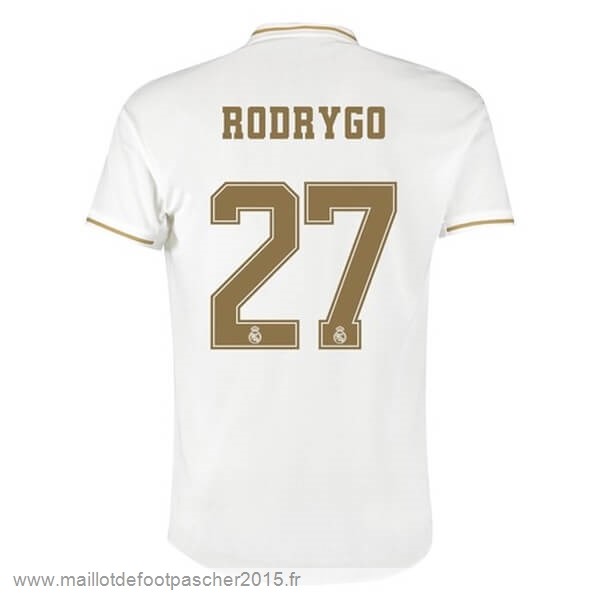 Maillot Foot Achat NO.27 Rodrygo Domicile Maillot Real Madrid 2019 2020 Blanc