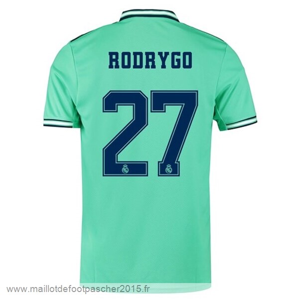 Maillot Foot Achat NO.27 Rodrygo Third Maillot Real Madrid 2019 2020 Vert
