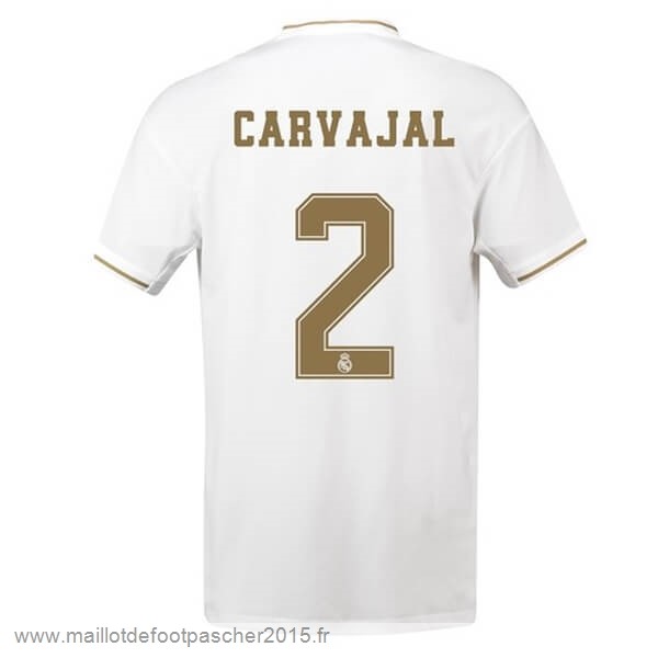 Maillot Foot Achat NO.2 Carvajal Domicile Maillot Real Madrid 2019 2020 Blanc