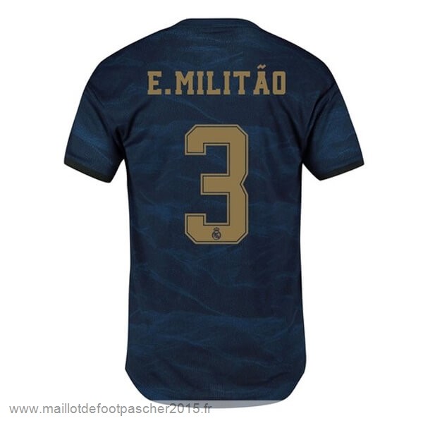 Maillot Foot Achat NO.3 E.Militão Exterieur Maillot Real Madrid 2019 2020 Bleu
