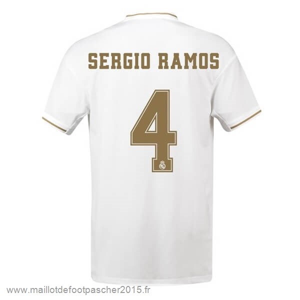 Maillot Foot Achat NO.4 Sergio Ramos Domicile Maillot Real Madrid 2019 2020 Blanc