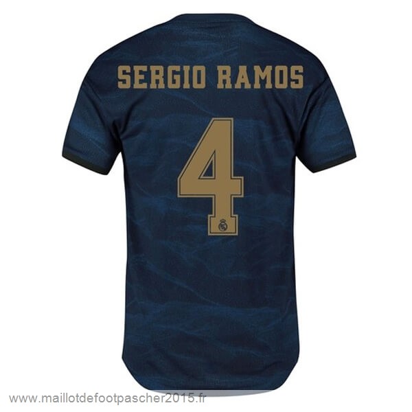 Maillot Foot Achat NO.4 Sergio Ramos Exterieur Maillot Real Madrid 2019 2020 Bleu