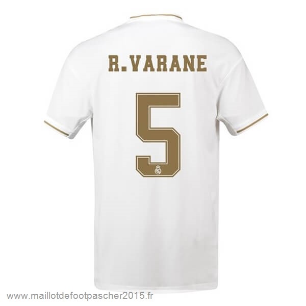 Maillot Foot Achat NO.5 Varane Domicile Maillot Real Madrid 2019 2020 Blanc