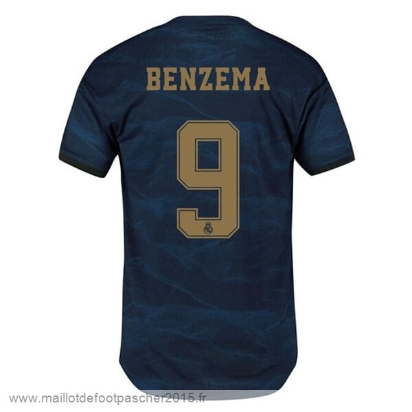 Maillot Foot Achat NO.9 Benzema Exterieur Maillot Real Madrid 2019 2020 Bleu
